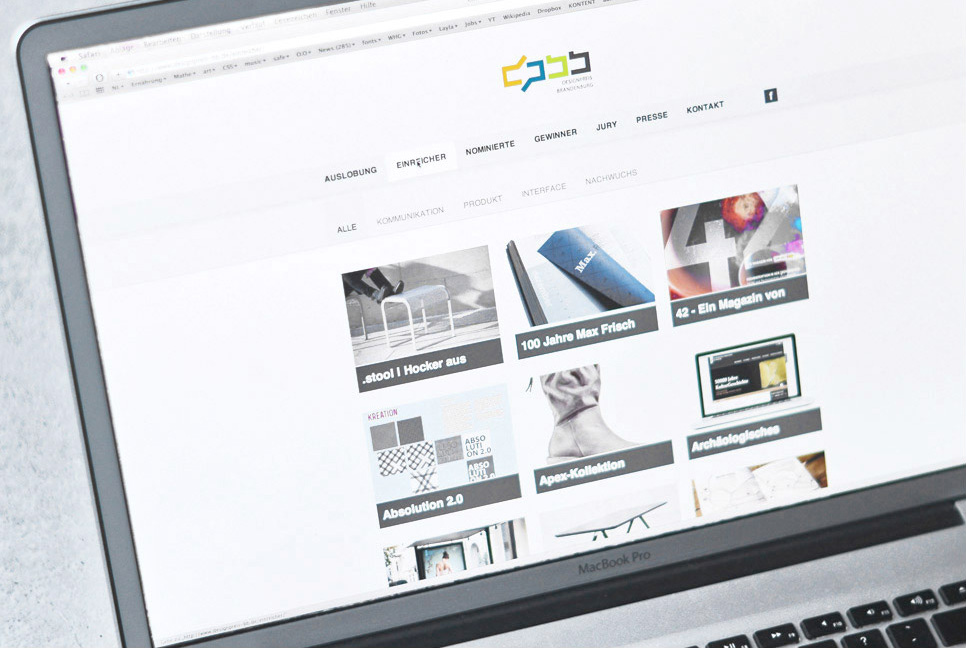 Designpreis Brandenburg Website